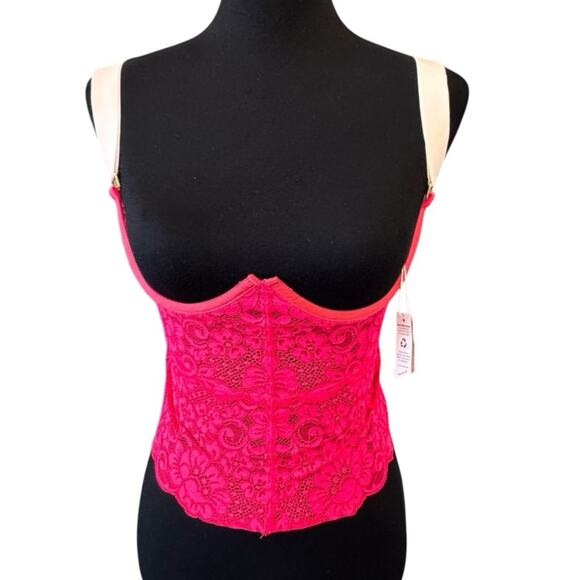 We Are HAH *Free People NWT Bust A Move Bustier HAHt LAVA Spring/summer  S - Picture 1 of 5